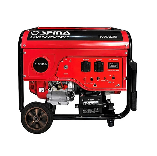 -موتور برق بنزینی اسپینا 8 کیلووات استارتی چرخدار مدل SP10500E