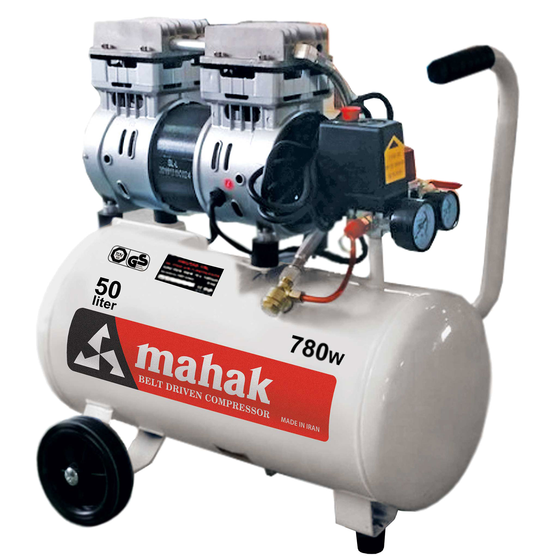 کمپرسور 50 لیتری بیصدا بدون روغن محک مجهز به شیر برقی HSU750-50L